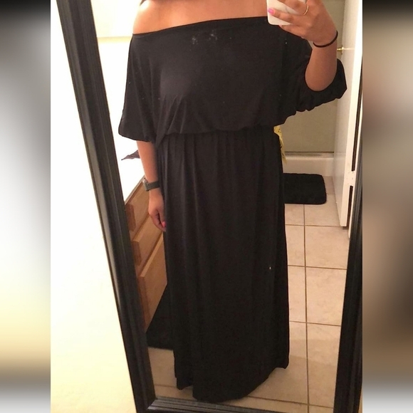 KOH KOHLong  One Shoulder Flowy 3/4  Sleeve Maxi Dress in Black Size M - Picture 7 of 14